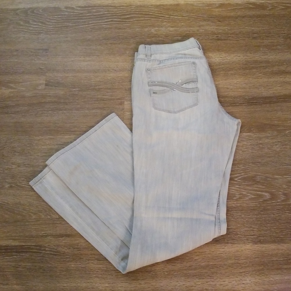 WHBM Grey boot leg jeans